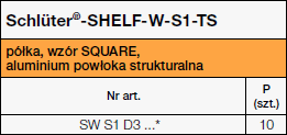Schlüter®-SHELF-W-S1-TS, Square