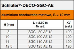  Schlüter®-DECO-SGC-AE 12mm