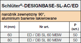 Schlüter®-DESIGNBASE-SL/ED ac