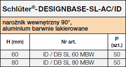 Schlüter®-DESIGNBASE-SL/ID ac