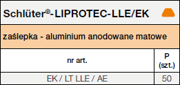 Schlüter®-LIPROTEC-LLE/EK zaślepki