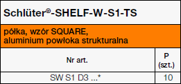 Schlüter®-SHELF-W-S1 SQUARE TS
